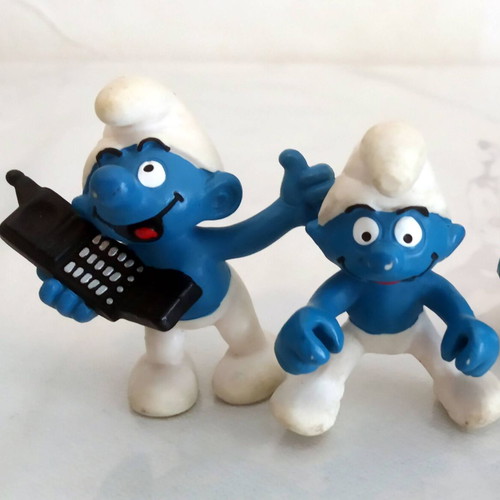 Smurfs figures used, pack of 4, PEYO Schleich