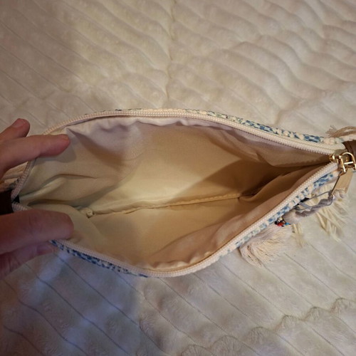 Aguablue vintage handbag new, white and blue