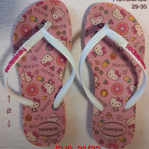 Havaianas Hello Kitty flip flops used size 29-30 pink