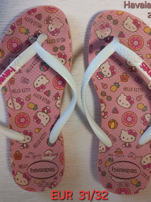 Havaianas Hello Kitty flip flops used size 29-30 pink