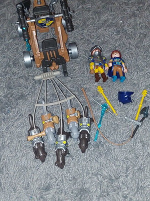 Playmobil set of 3 including water cannon, police with bike, graffiti officer