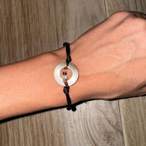 Silver 925 bracelet like new with hallmark, black and silver