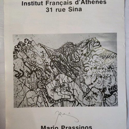 Mario Prassinos exhibition poster signed