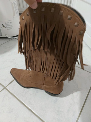 Corral boots used, handmade with wooden sole, size 38