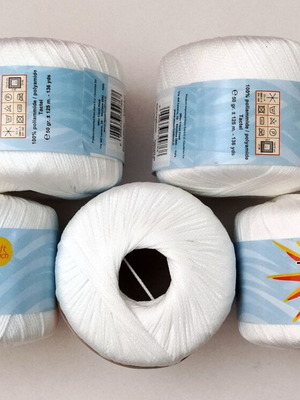 Topless Italy Elastic Knitting Yarn Pack of 5 White New