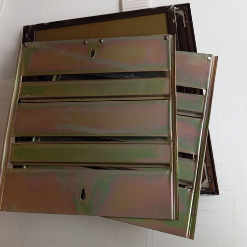 Electrical metal flush panel covers and rails 2-row set like new