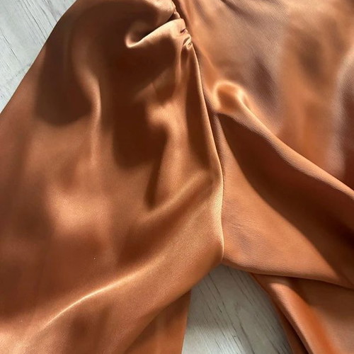 YAS midi dress brown one-shoulder