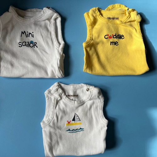 Baby bodysuits used, pack for 6-month-old boy