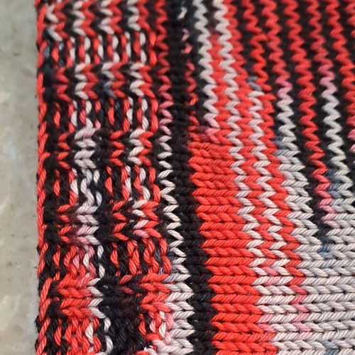 Handmade knitted set used kazaka, hat and multicolor scarf