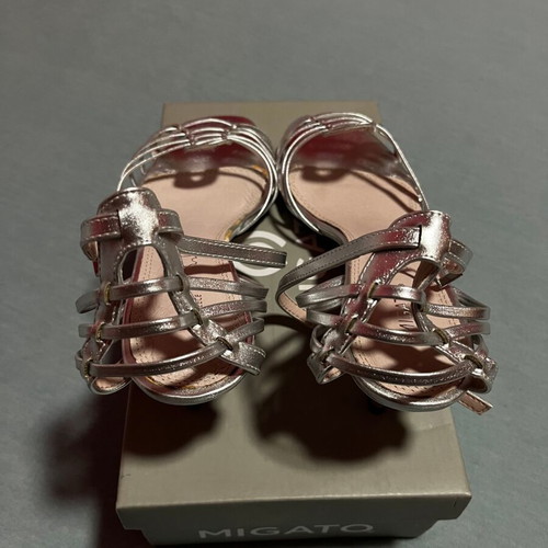 Migato silver sandals size 39, new