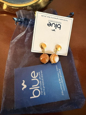 Blue handmade earrings new