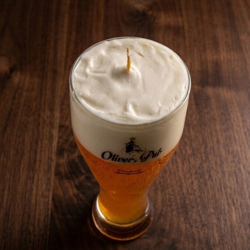Handmade beer candle new, 505g