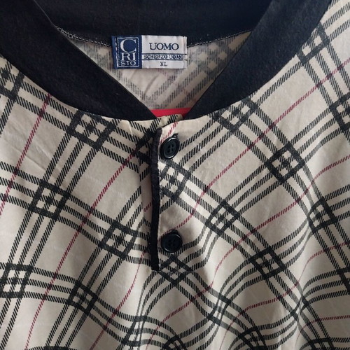 Short-sleeve shirt No XL checked ecru like new