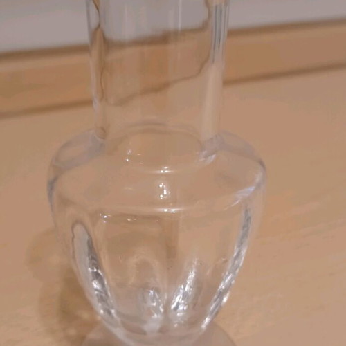 Crystal small vintage vase with sandblasted base in excellent condition