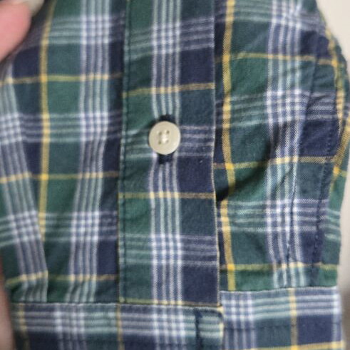 GAP Kids plaid shirt, green blue yellow, size M
