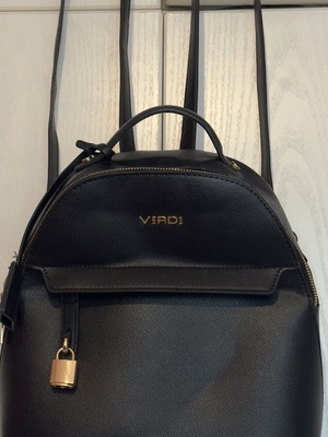 Verde backpack black with gold details like new