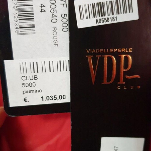Μπουφάν VDP πουπουλένιο καινούργιο, κόκκινο με γουνάκι και swarovski