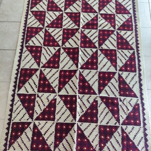 Handmade loom rugs like new, wool and cotton, 1960s