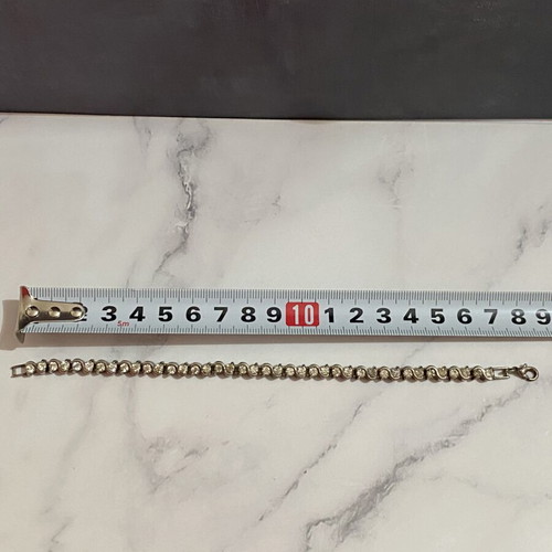 Bracelet with rhinestones used, silver color