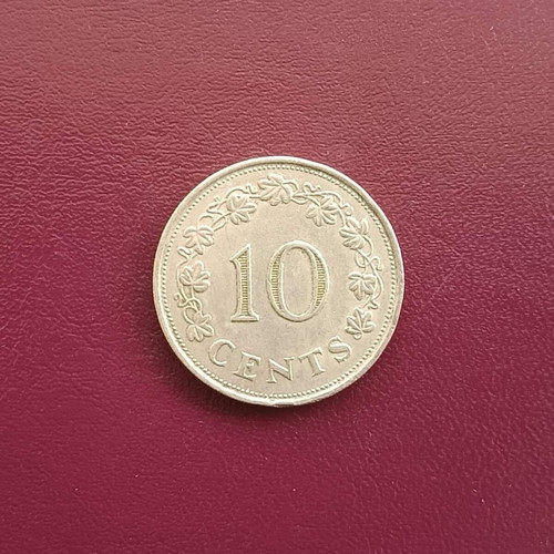 Malta 10 Cents Coin 1972 used