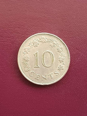 Malta 10 Cents Coin 1972 used