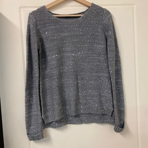 Sweater with sequins gray like new, size S