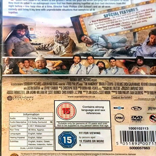 The Hangover DVD new comedy movie with Bradley Cooper, subtitled