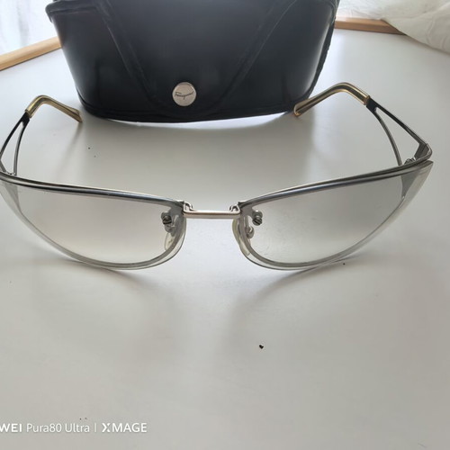 Salvatore Ferragamo sunglasses used, vintage model with transparent lenses