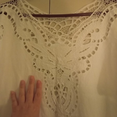 Vintage Santas White Cutout Oversized Blouse XL used