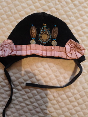 Ethnic Balkan jewelry hat used