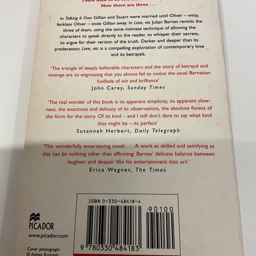 Love, etc. Julian Barnes book like new, English