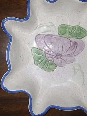 Decorative plate set like new, white and blue, 2 pieces