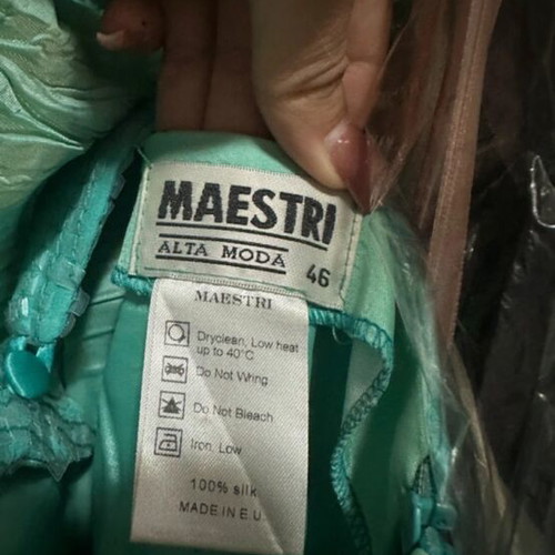 Maestri turquoise strapless dress like new, size L