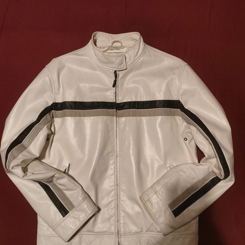 Street Boys men's leather jacket white size M like new