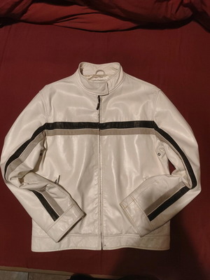 Street Boys men's leather jacket white size M like new