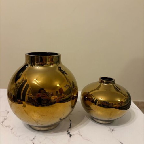 H&M Home glass vases set in golden tone new
