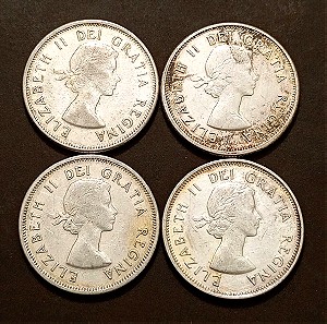 4 ασημένια νομίσματα Καναδά