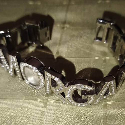 Morgan de Toi women's watch like new, stainless steel bracelet with white crystals