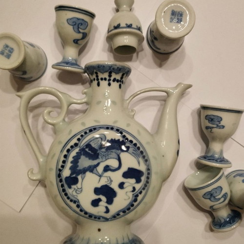 Porcelain set jug with glasses like new