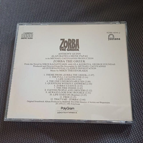 Zorba the Greek CD album soundtrack new by Mikis Theodorakis