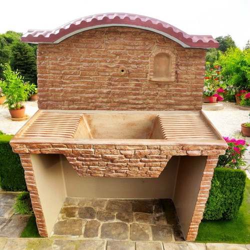Garden sink Elena outdoor concrete beige and brown new