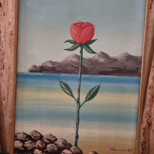 Oil painting on wood used, 28cm x 47cm