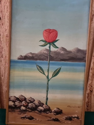 Oil painting on wood used, 28cm x 47cm