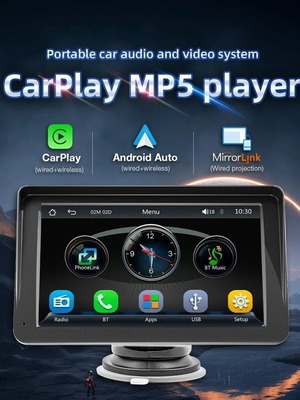 Ασύρματο μόνιτορ Android Auto car play καινούργιο με βάση βεντούζα και bluetooth