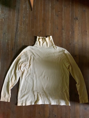 Cotton long-sleeve blouse with turtleneck, wide fit XL, light peach color