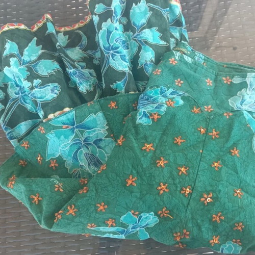 Leonard's boho skirt with floral print, 100% cotton, like new, small