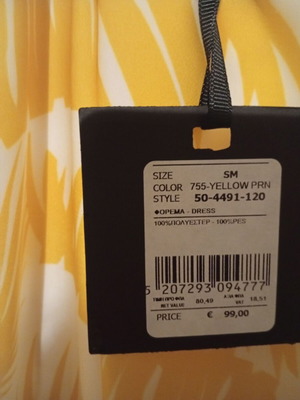 Toi&Moi dress, new, white and yellow, size S/M