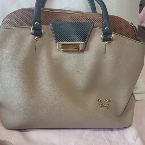 Elizabeth George handbag like new, beige, brown and black