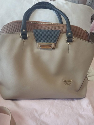 Elizabeth George handbag like new, beige, brown and black