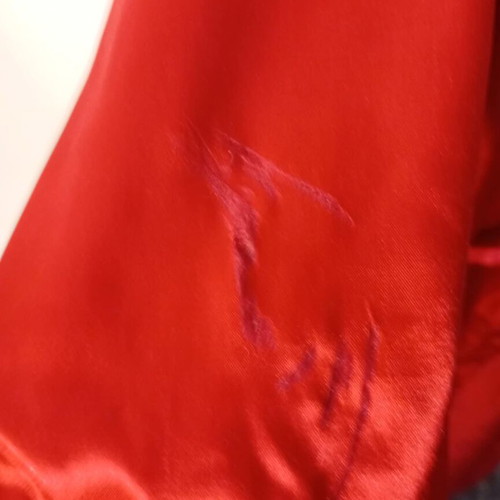 Women's satin winter robe used, red, size L